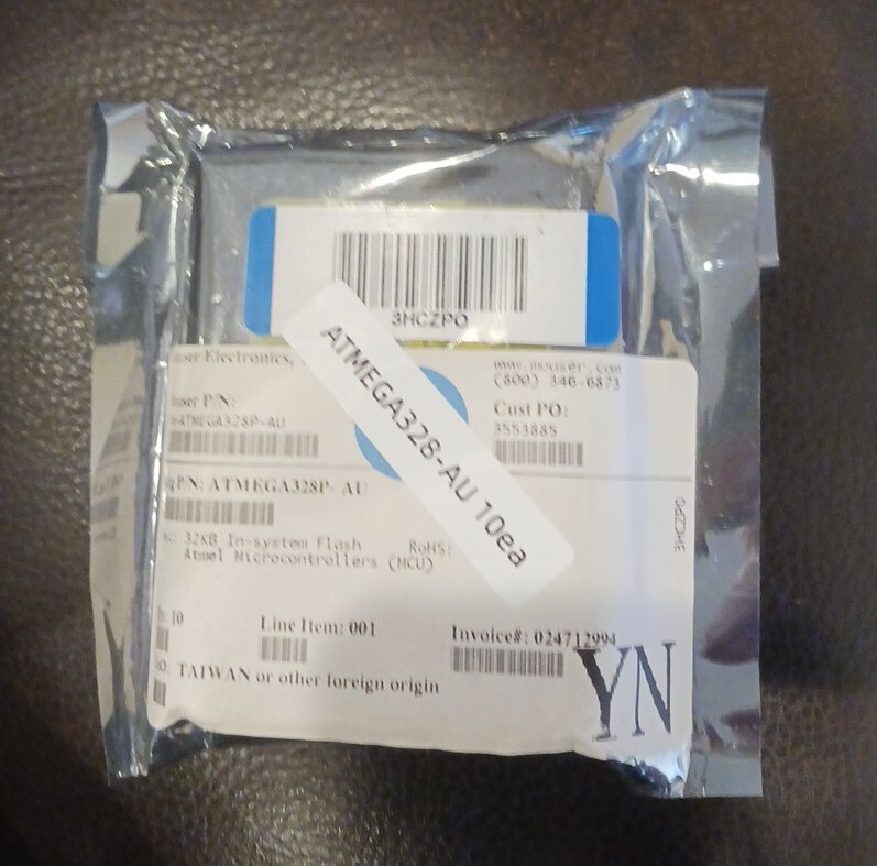 10ea ATMEGA328P-AU In Sealed Mouser Bag **NOT CHINESE  or UNBRANDED**