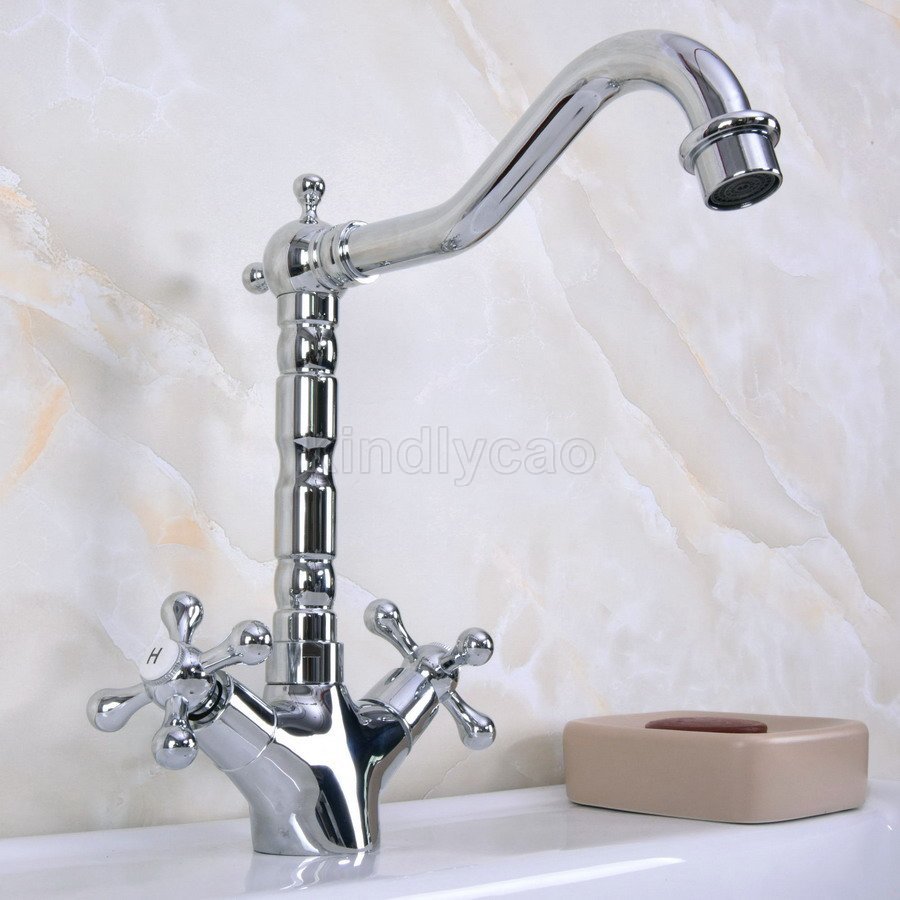Polished Chrome Kitchen Faucet 360 Swivel Bathroom Basin Sink Mixer Tap Knf919
