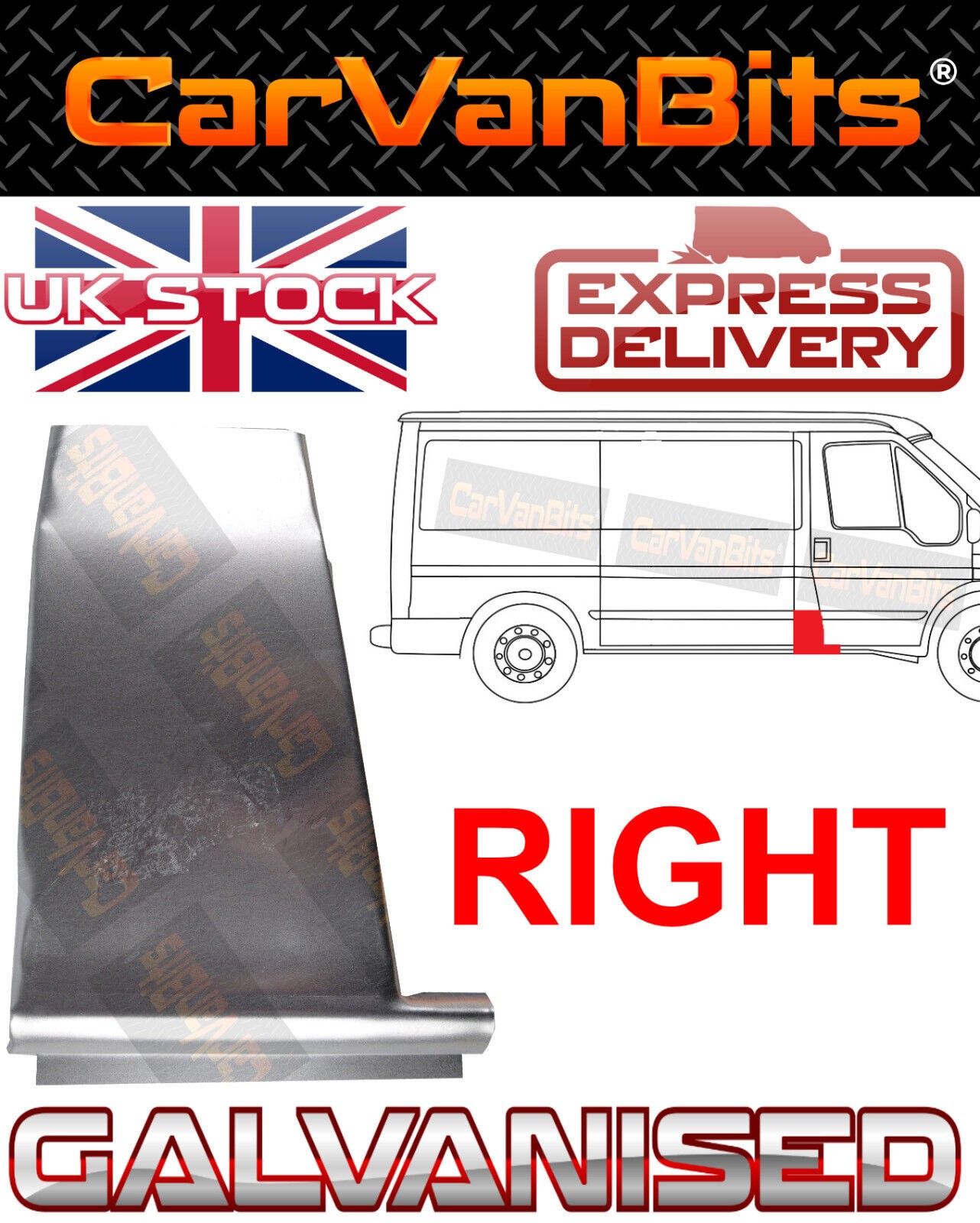 FOR FORD TRANSIT MK6 MK7 00-14 B POST PILLAR SIDE REPAIR PLATING BODY PANEL RIGH