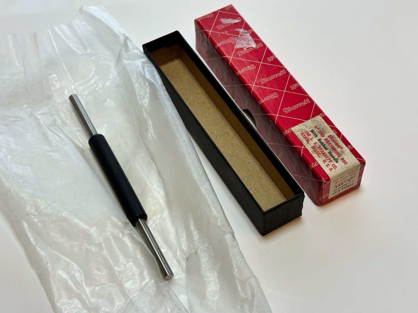 NEW Starrett Tools USA No. 234-6” (50979) End Measuring Rod w/ Rubber Handle NOS