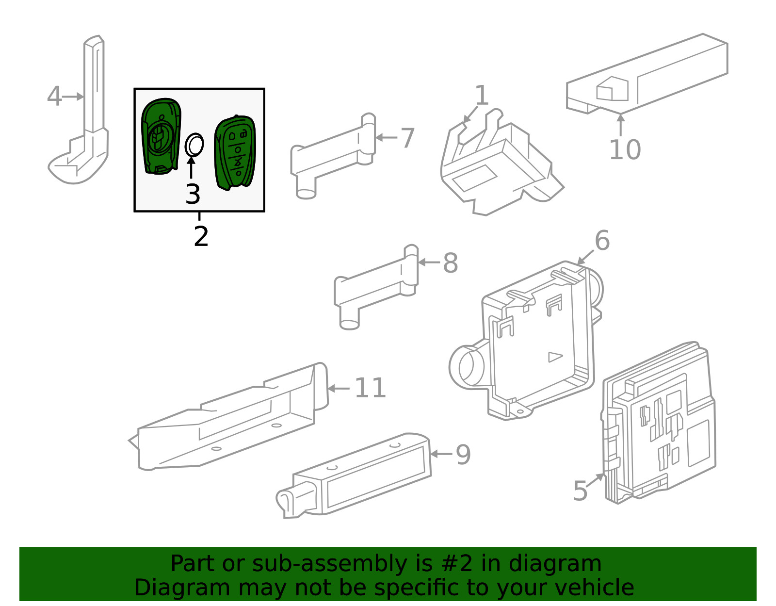 Genuine GM Keyless Entry Transmitter 13530748
