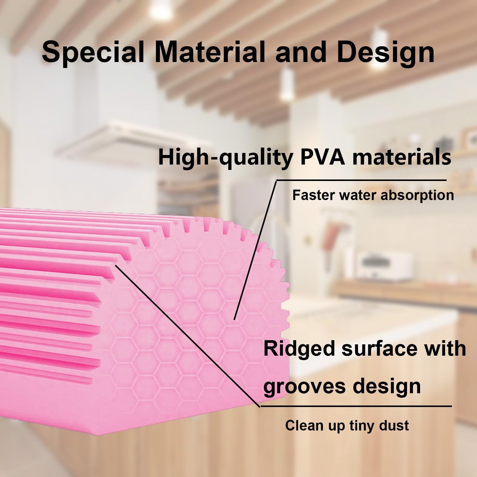 6-Pack Damp Clean Duster Sponge,Magic Sponge Eraser for Housekeeping,Reusable...