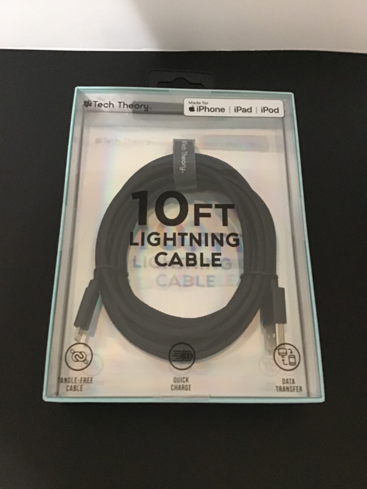 NEW Tech Theory 10ft Cable Compatible with iPhone, iPad, iPod-Charge/Transfer