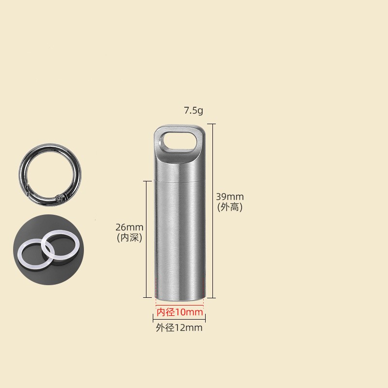 Titanium Pill Case Portable Keychain Waterproof Pill Holder Container Organizer