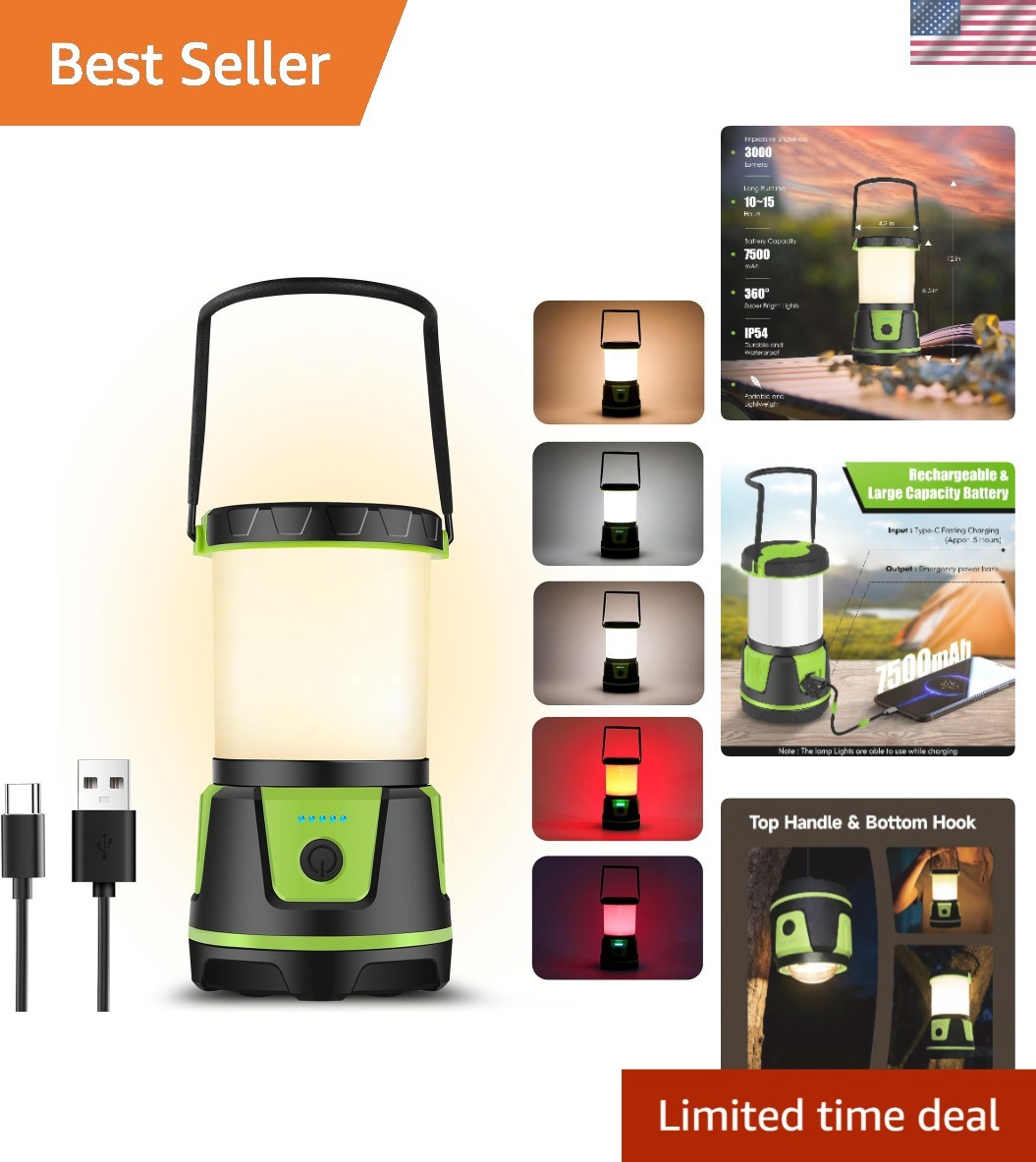 Versatile 3000 Lumen LED Lantern with 5 Light Modes - Perfect for Emergencies