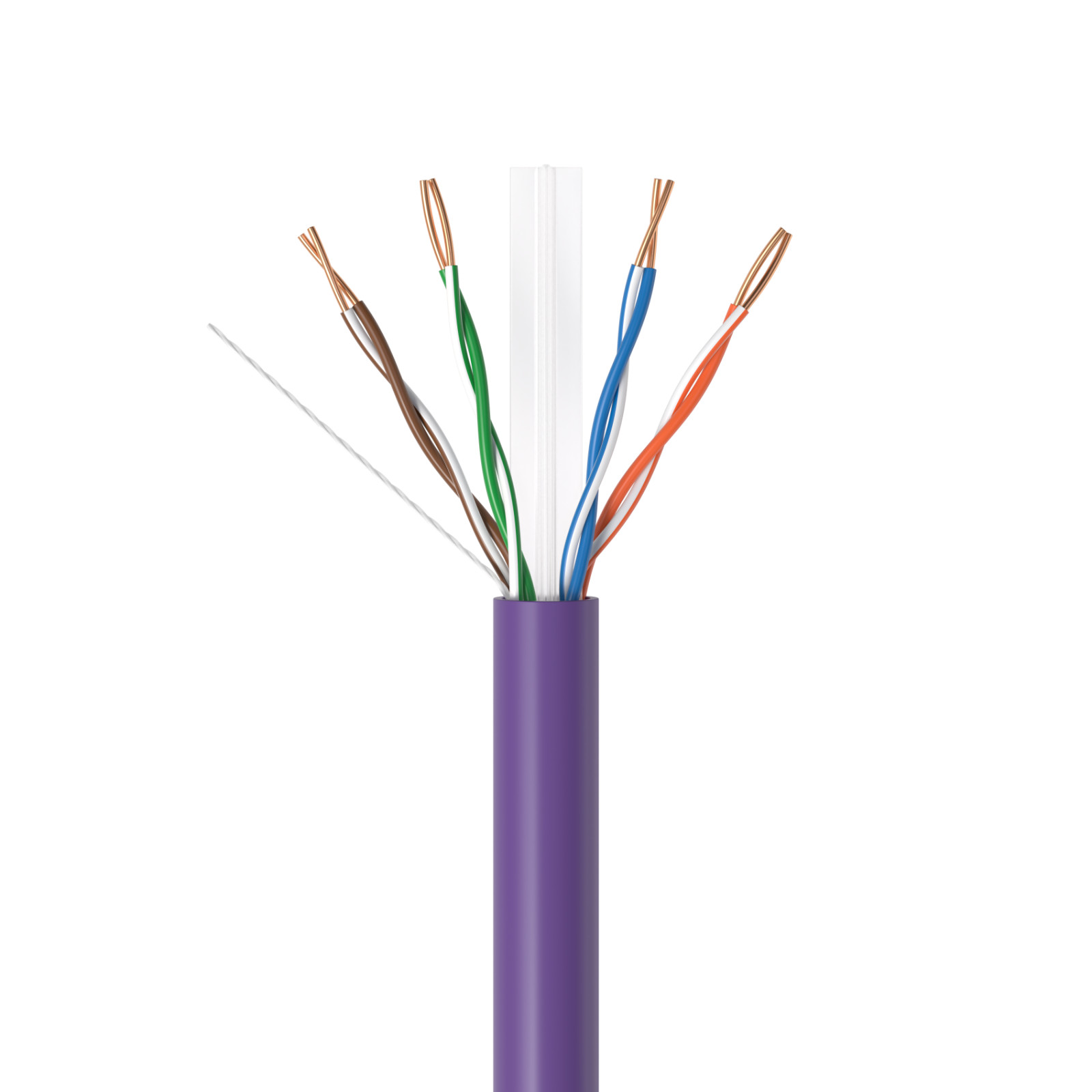 500ft CAT6 CMR Riser Ethernet Cable 23AWG UTP Solid Bare Copper Wire Purple