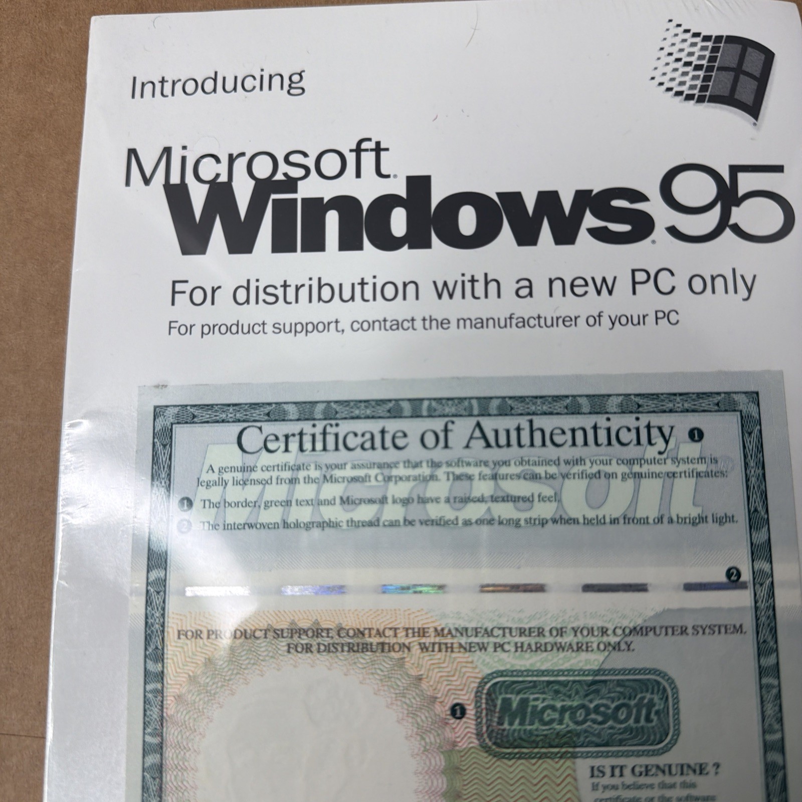 Microsoft Windows 95 Install CD-ROM Product Key & User Guide