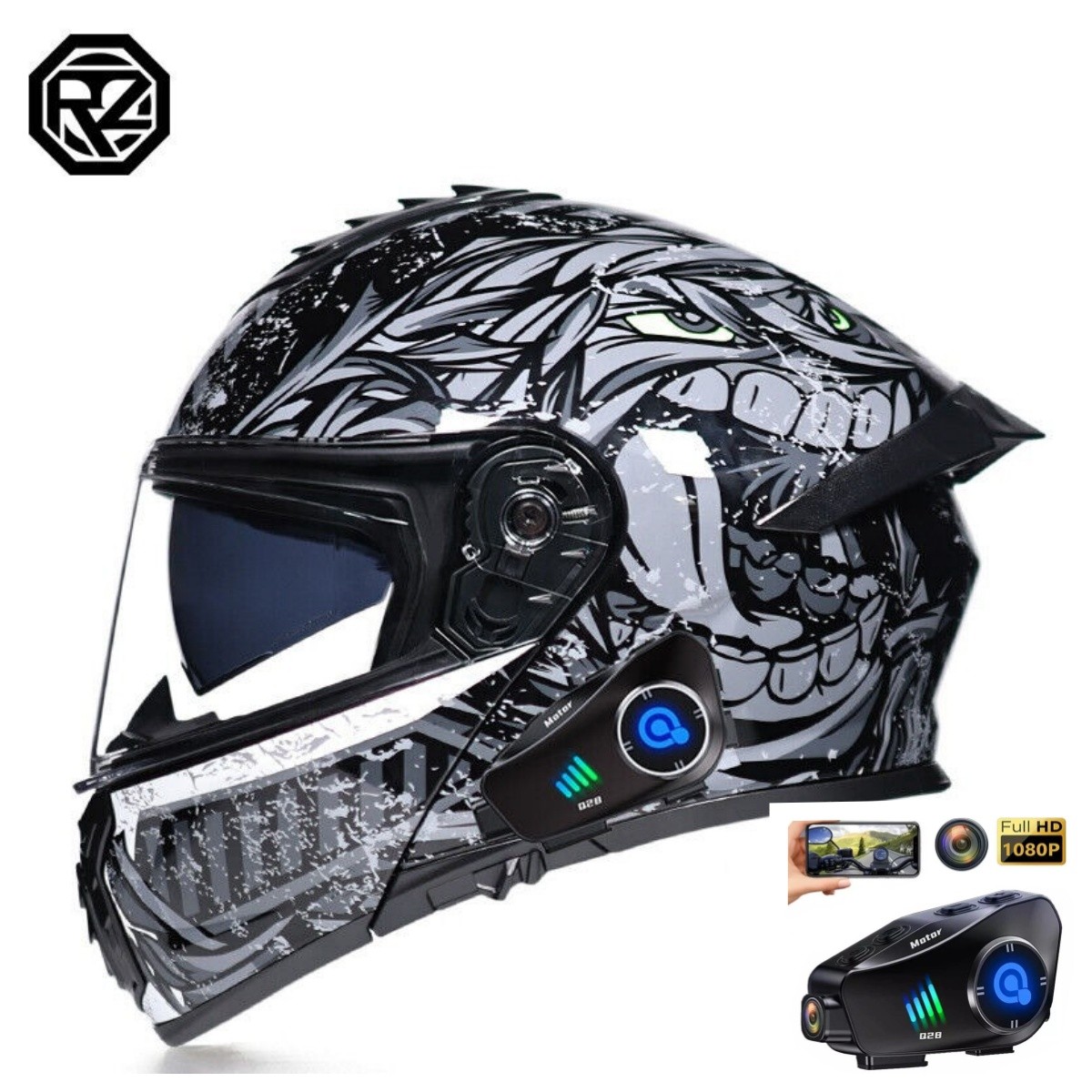 Motorcycle Helmet Camera Recorder Modular Bluetooth Headset Motorbike Helmets