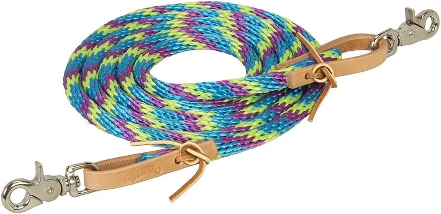Poly Roper Rein Lime Zest/Hurricane Blue/Purple Jazz 3/8" x 8