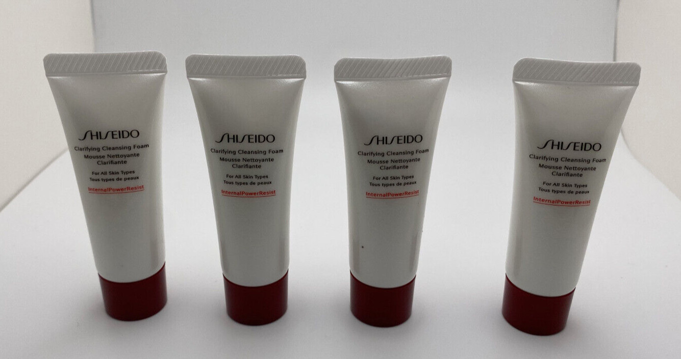 SHISEIDO Clarifying Cleansing Foam 15ml 0.55 oz each x 4 = 2.2 oz TRAVEL NEW!