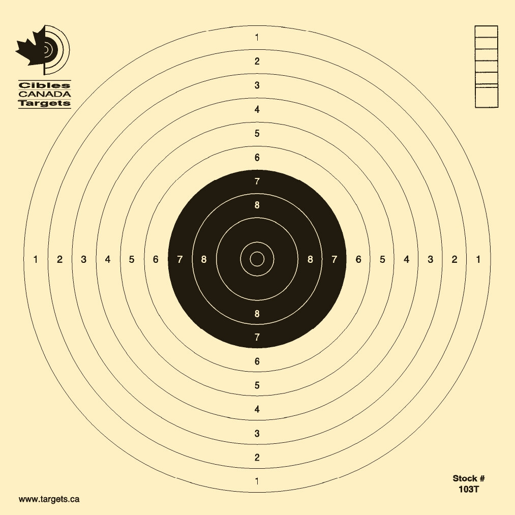 CCT Practice 17x17cm Air Pistol 10 meters Targets Olympic ISSF shooting