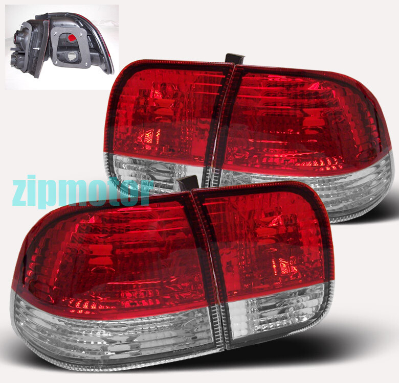 96-98 HONDA CIVIC SEDAN TAIL BRAKE LIGHT LAMP RED/CLEAR