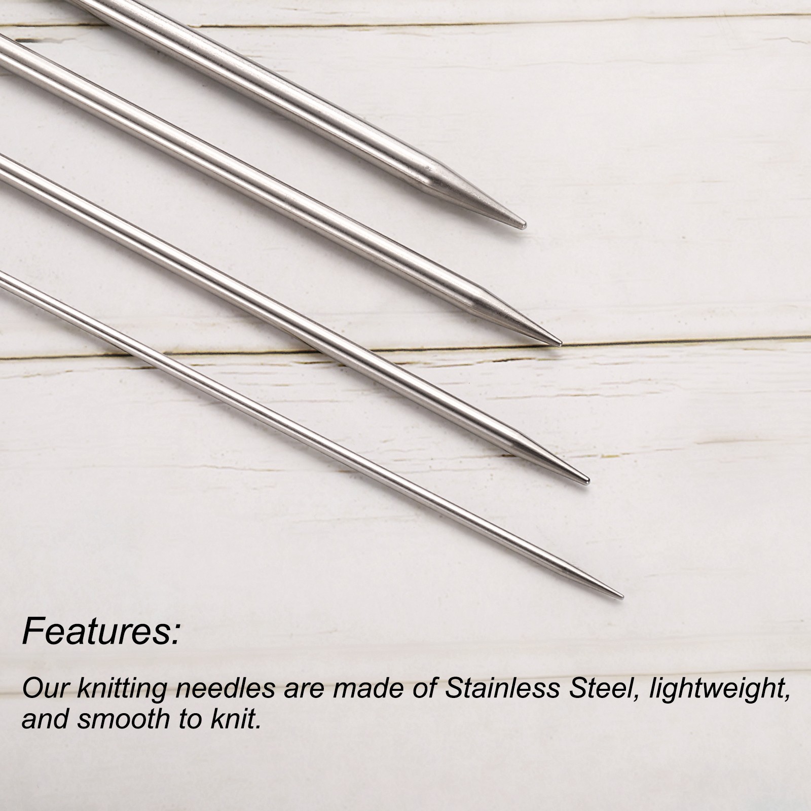 5Pcs 2.5mm Double Pointed Knitting Sweater Needle 20cm with 10 Stitch Marker