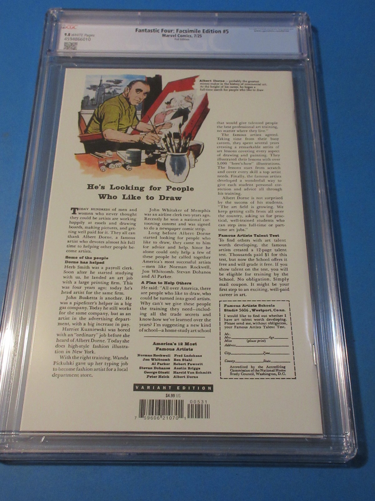 Fantastic Four #5 Facsimile Reprint Foil Variant 1st Dr. Doom Key CGC 9.8 Gem
