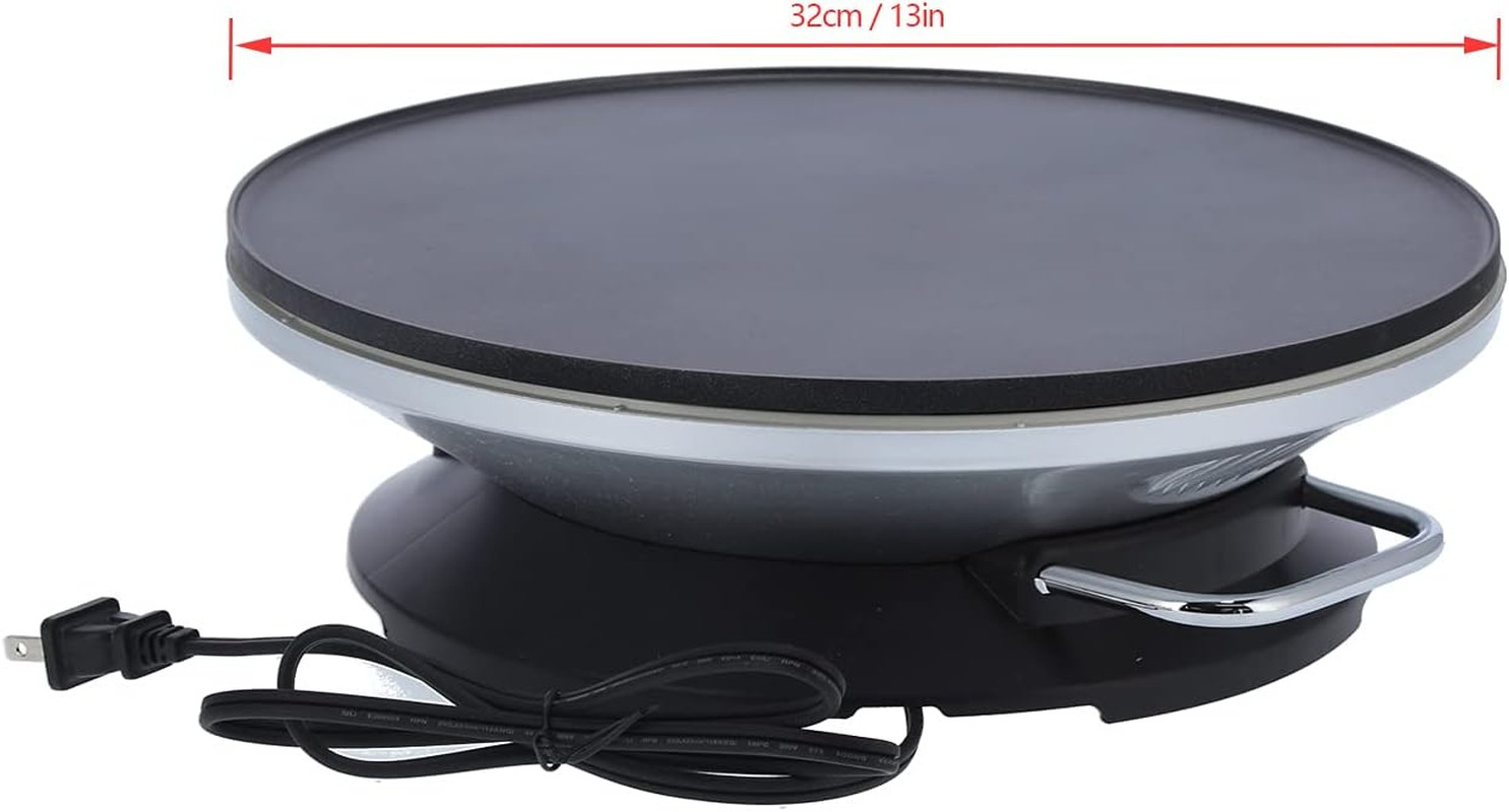 Non-Stick Electric Crepe Maker with Temp Control for Perfect Snacks