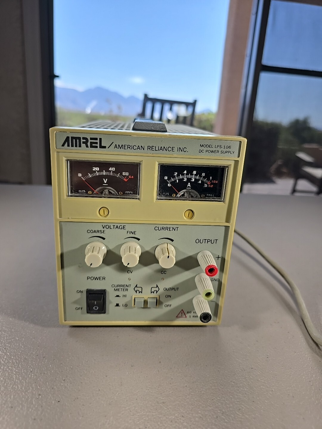 Amrel American Reliance LPS-106 DC Power Supply, Power On Tested