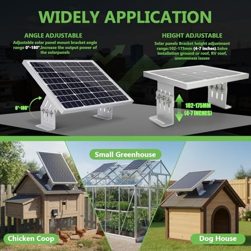 8 Pcs Solar Panel Tilt Mount Brackets, 4"-7" Adjustable Length, 20°-160°