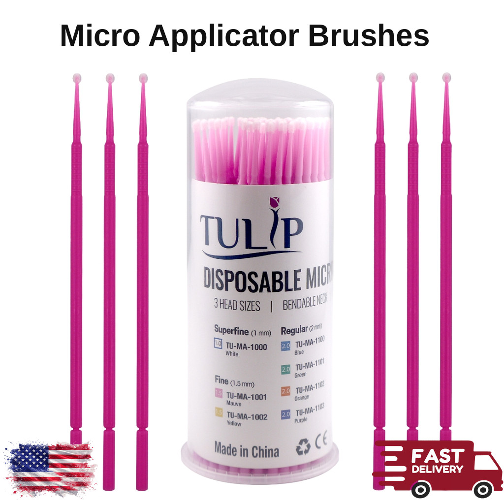 Disposable Micro Applicator Brushes w/ Flexible Neck 400/Pk Non-Linting Dental