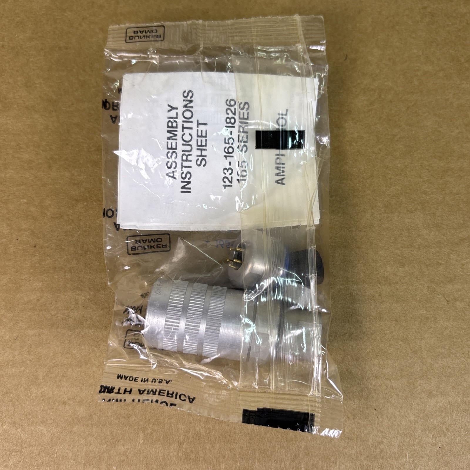 AMPHENOL 5 PIN MALE CONNECTOR 165-33 aluminum cover NOS COMMUNICATIONS ADAPTER