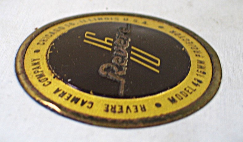 Vintage Metal ID Tag Badge Plate - "Revere" 16mm Projector - Model 48