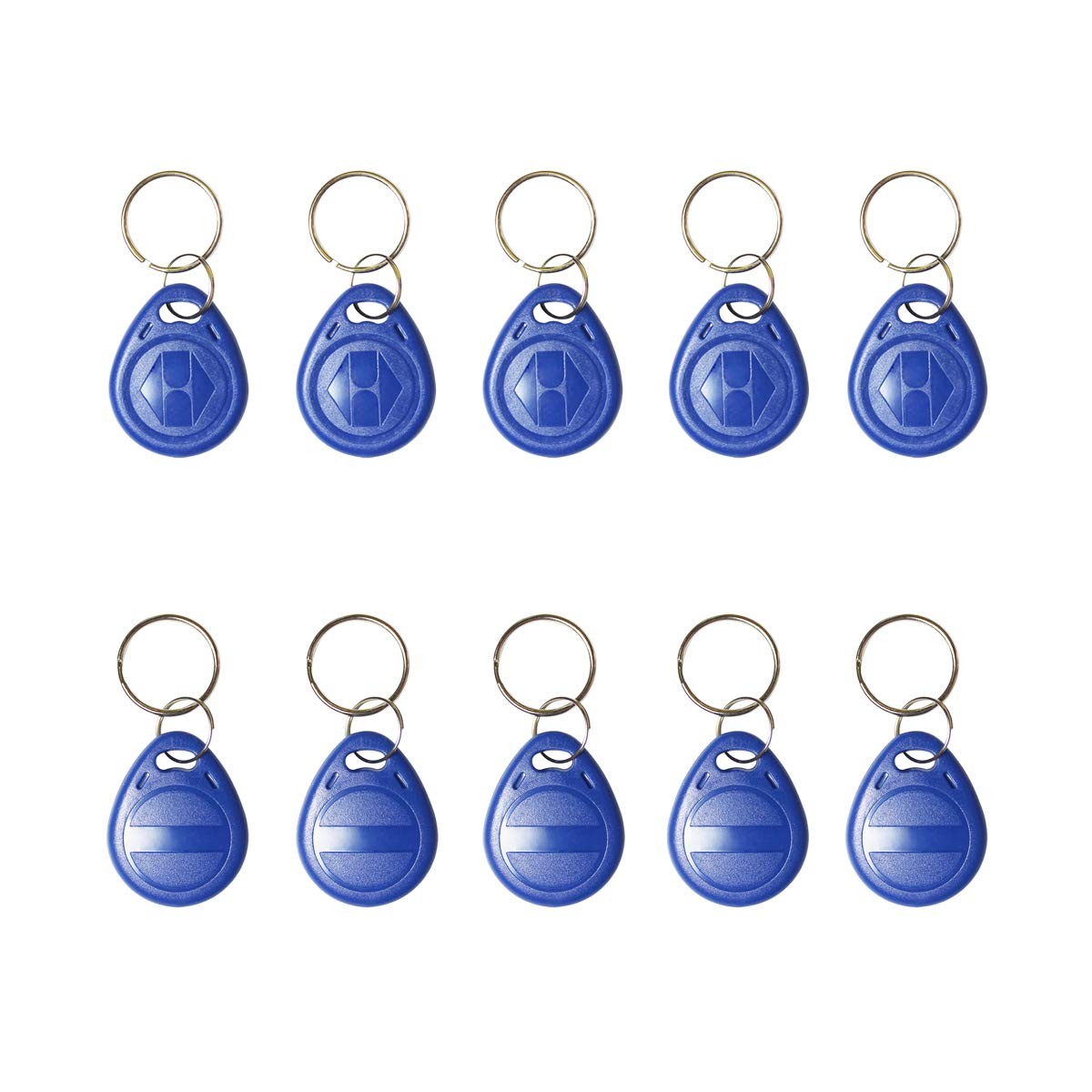 ETEKJOY 10 PCS Writable 125kHz RFID Key Fob 1.4*1.1*0.2 inch, Blue Fobs