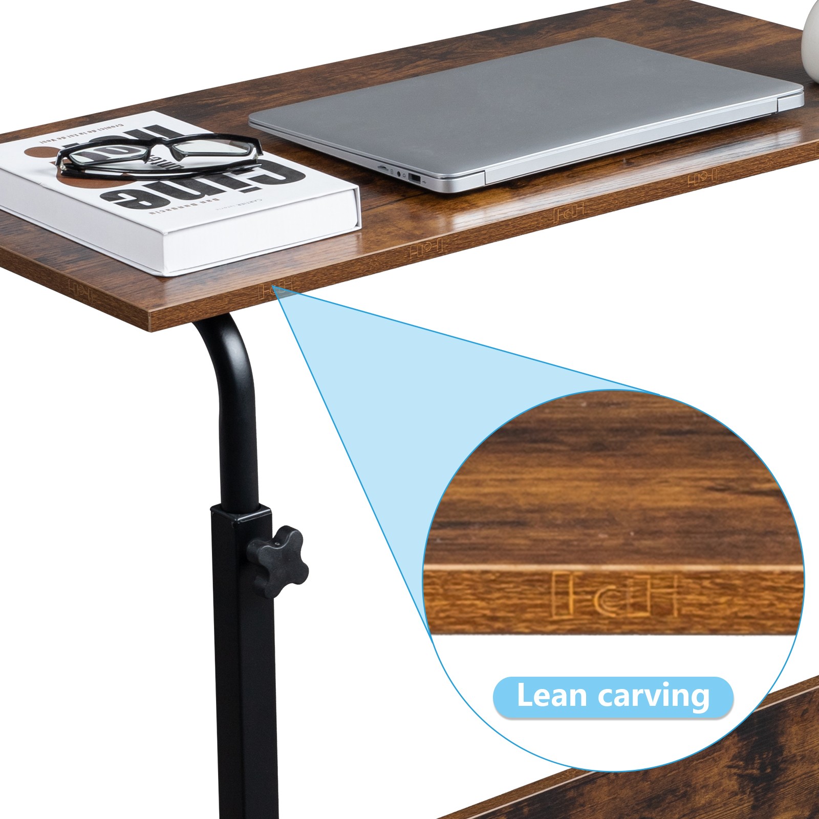 Height Adjustable Mobile Table Side Table Workstation Laptop Overbed Multi Table