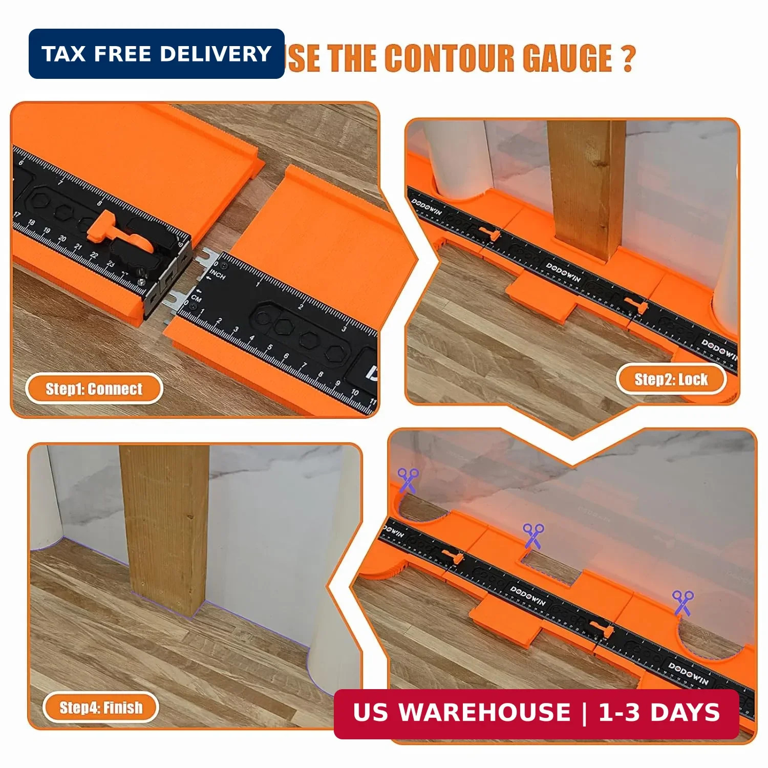 DODOWIN Connectable Contour Gauge with Lock, 20 Inch Profile Duplicator Tool for