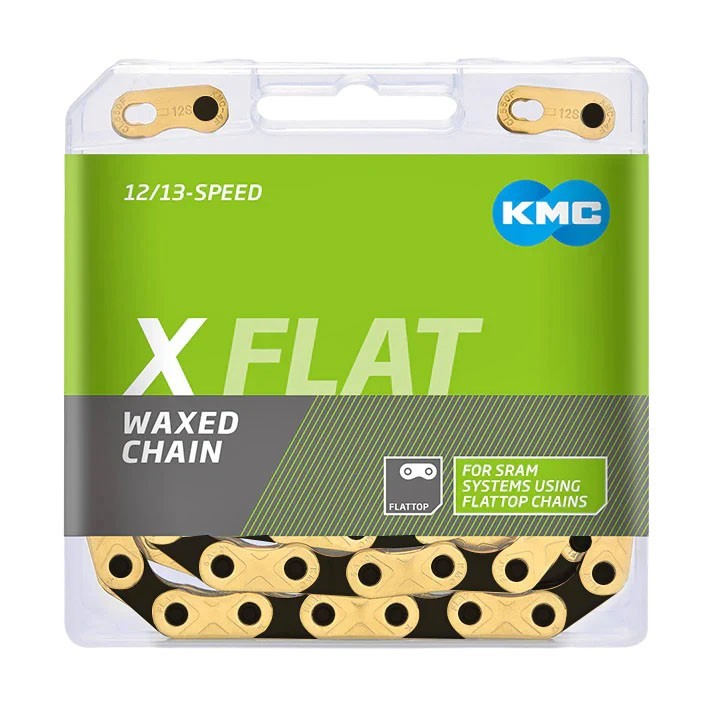 KMC X-Flat 12-13sp Chain, Pre-Waxed, Black/Gold