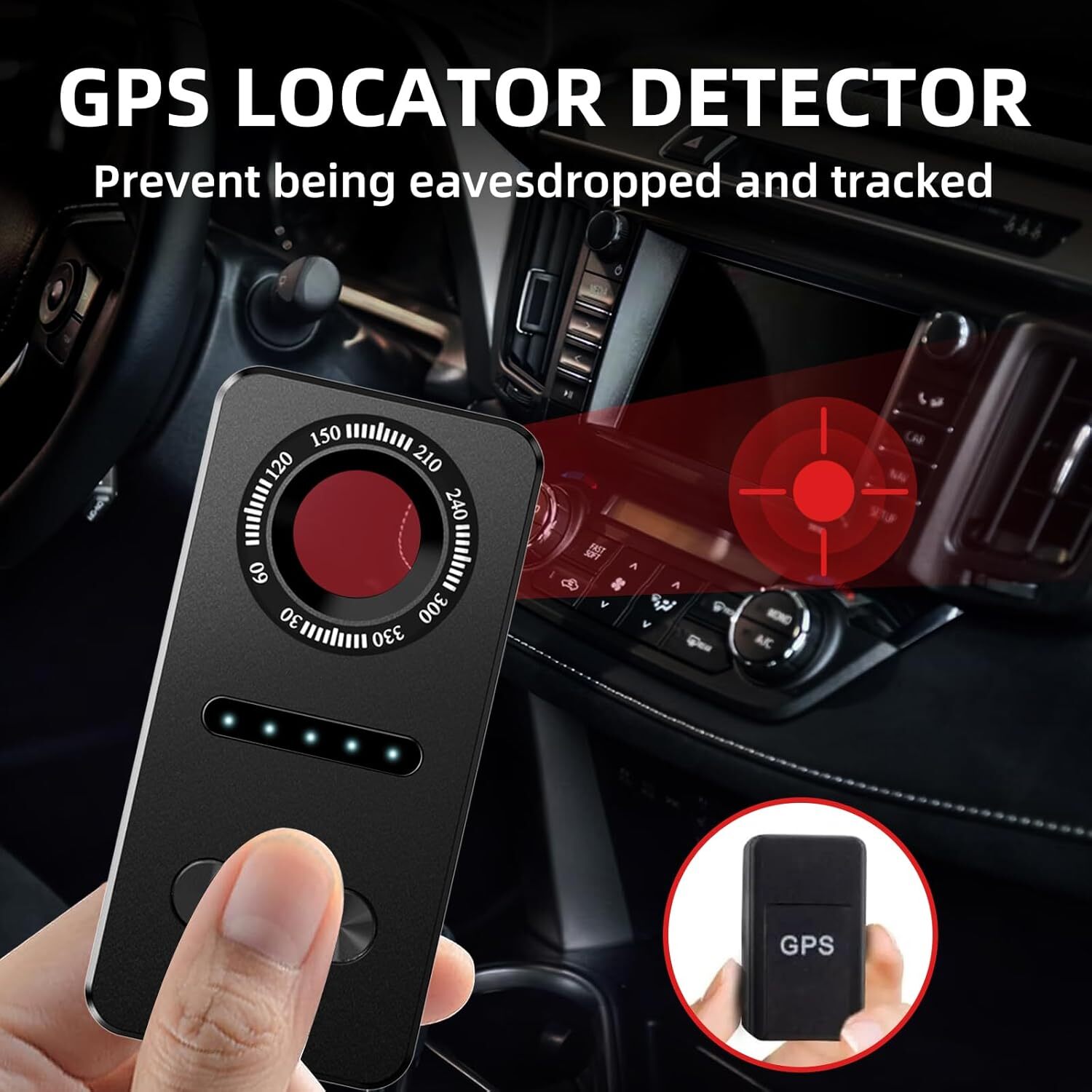 Hidden Camera Detectors, Bug Detectors Devices Car GPS Black