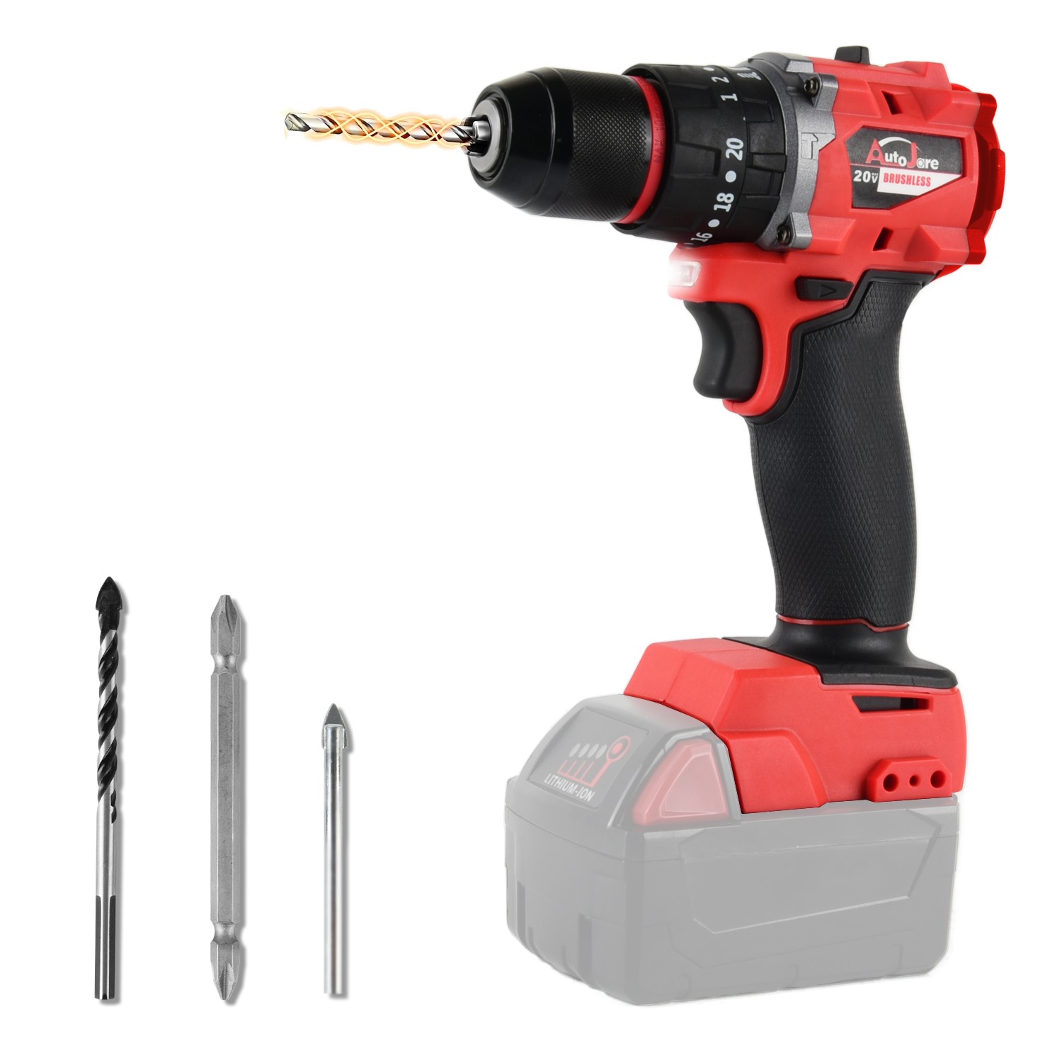 Cordless Brushless 3/8-inch Drill Driver for Milwaukee 18V Battery TOOL ONLY
