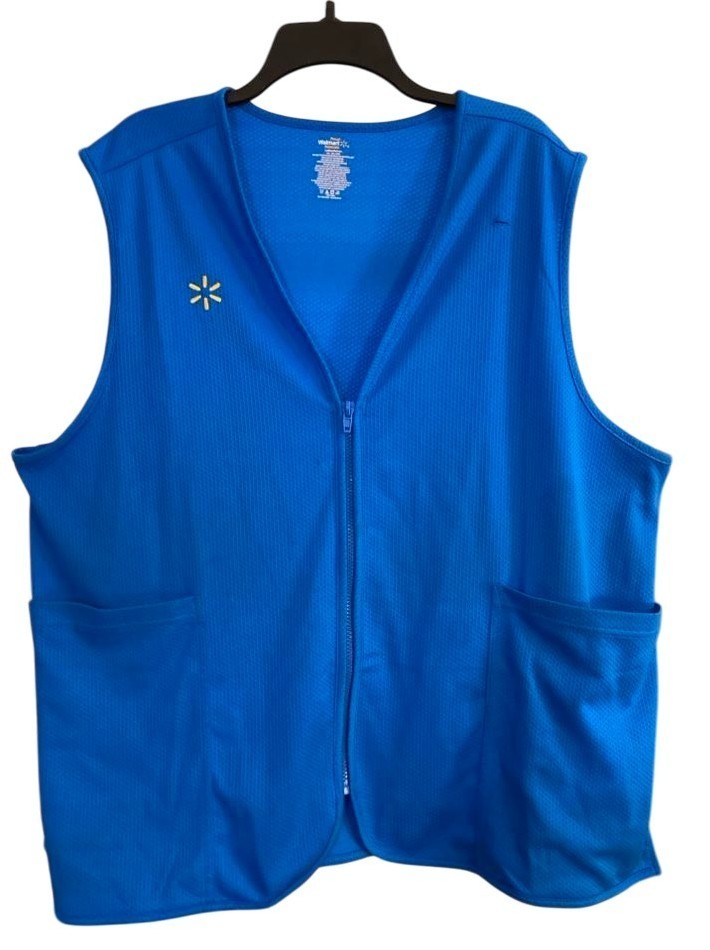Walmart Associate Vest Blue Womens 2XL Zip Uniform