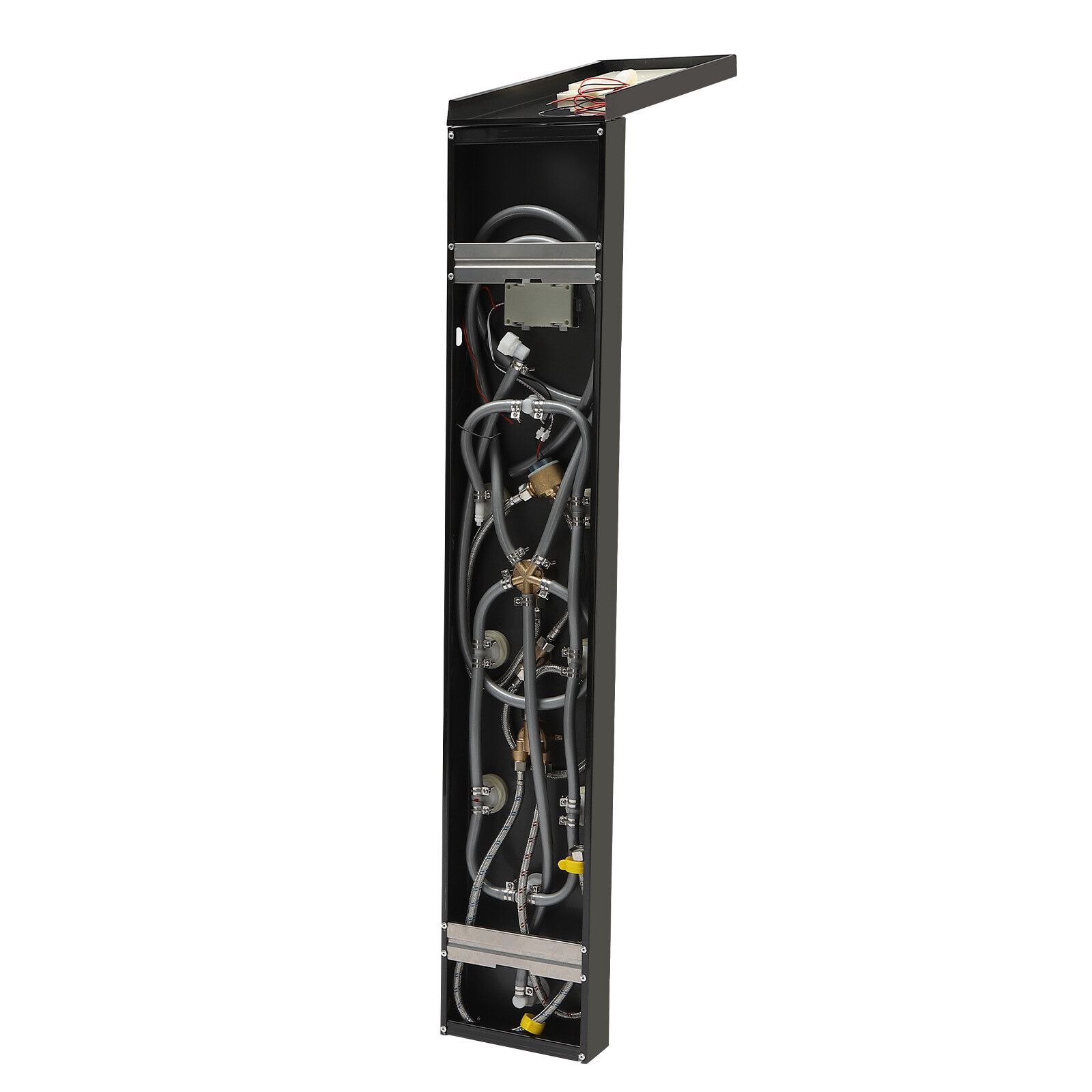 Hydroelectricity Display Rain Massage Full Body Shower System with Jets Black