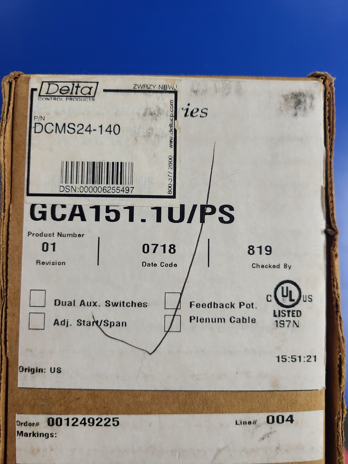 DELTA BRAY DCMS24-140 DAMPER ACTUATOR
