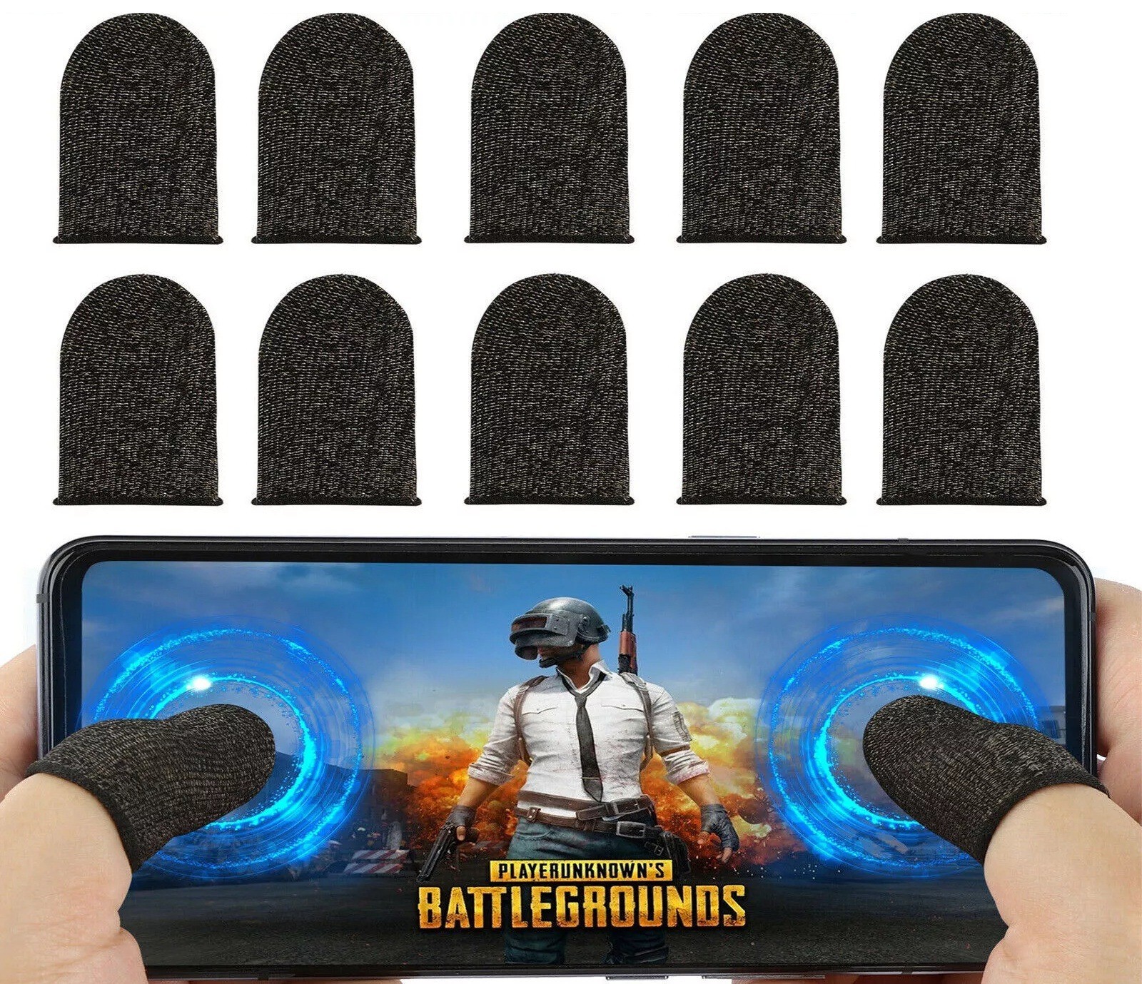 10 Pcs Screen PUBG Gaming Finger Sleeve Game Controller Mobile Sweatproof Gloves