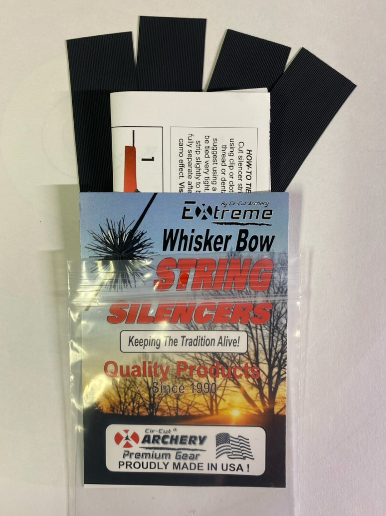 BLACK  BowString Rubber Whisker String Silencers NOISE DAMPENERS Archery 4 pc