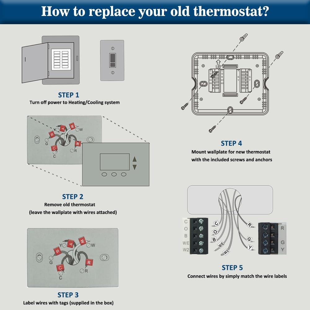 Thermostat Non Programmable Heat Pump Thermostat White