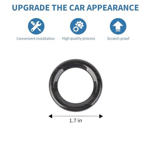 for Silverado Push Start Stop Button Trim Ring Cover for Chevy Silverado Black