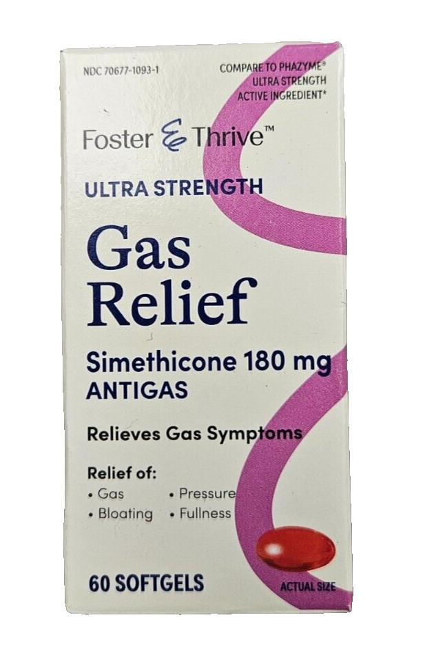 F&T Simethicone GAS RELIEF 180mg 60 Softgels __