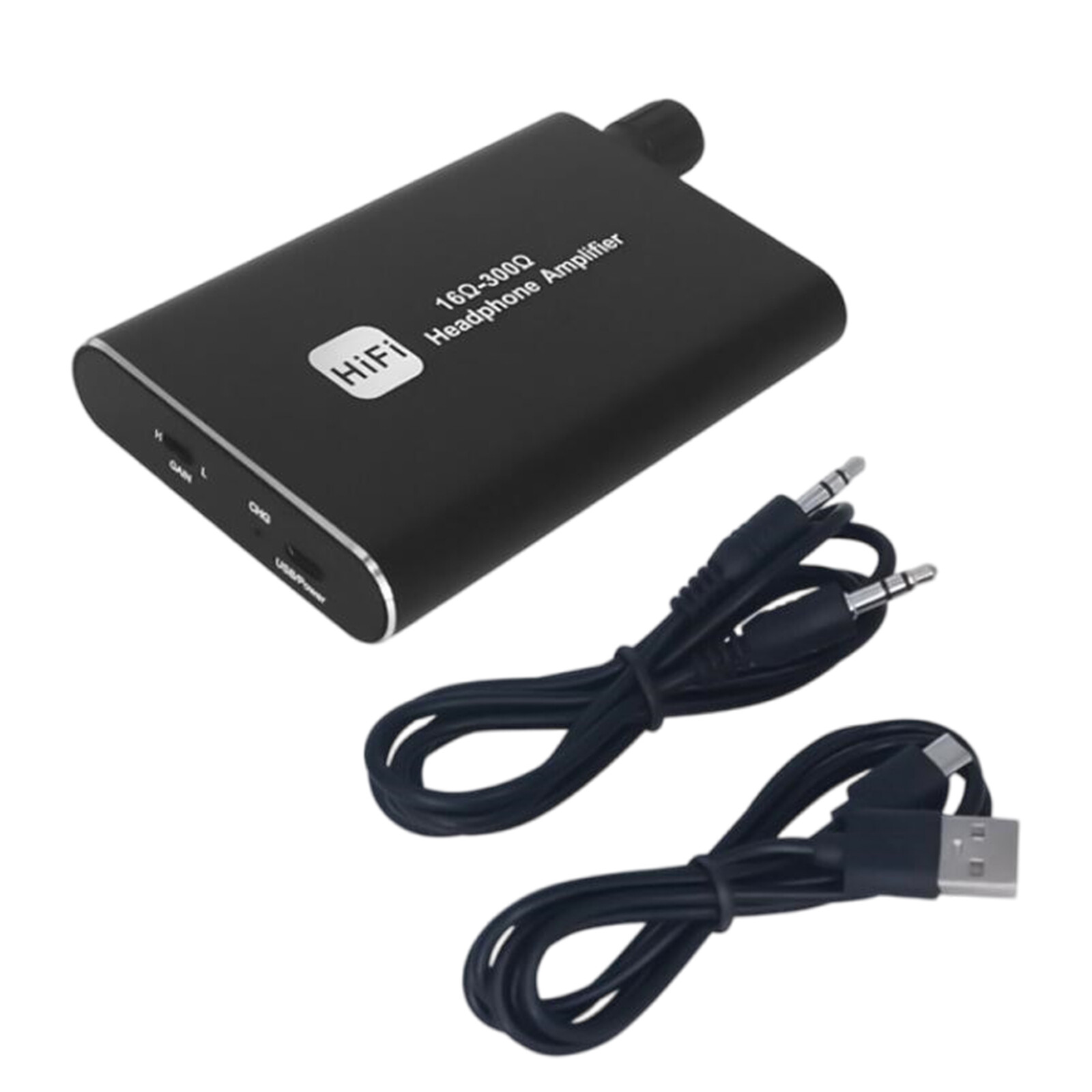 Portable HIFI Headphone Amplifier 16-300Ω Earphone AMP 3.5mm w/ Audio USB Cable