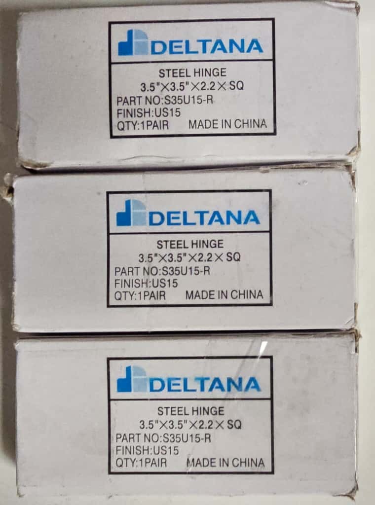 Deltana S35U15-R 3.5 x 3.5 in. Square Hinge, Satin Nickel Lot of 3pack (6pcs)