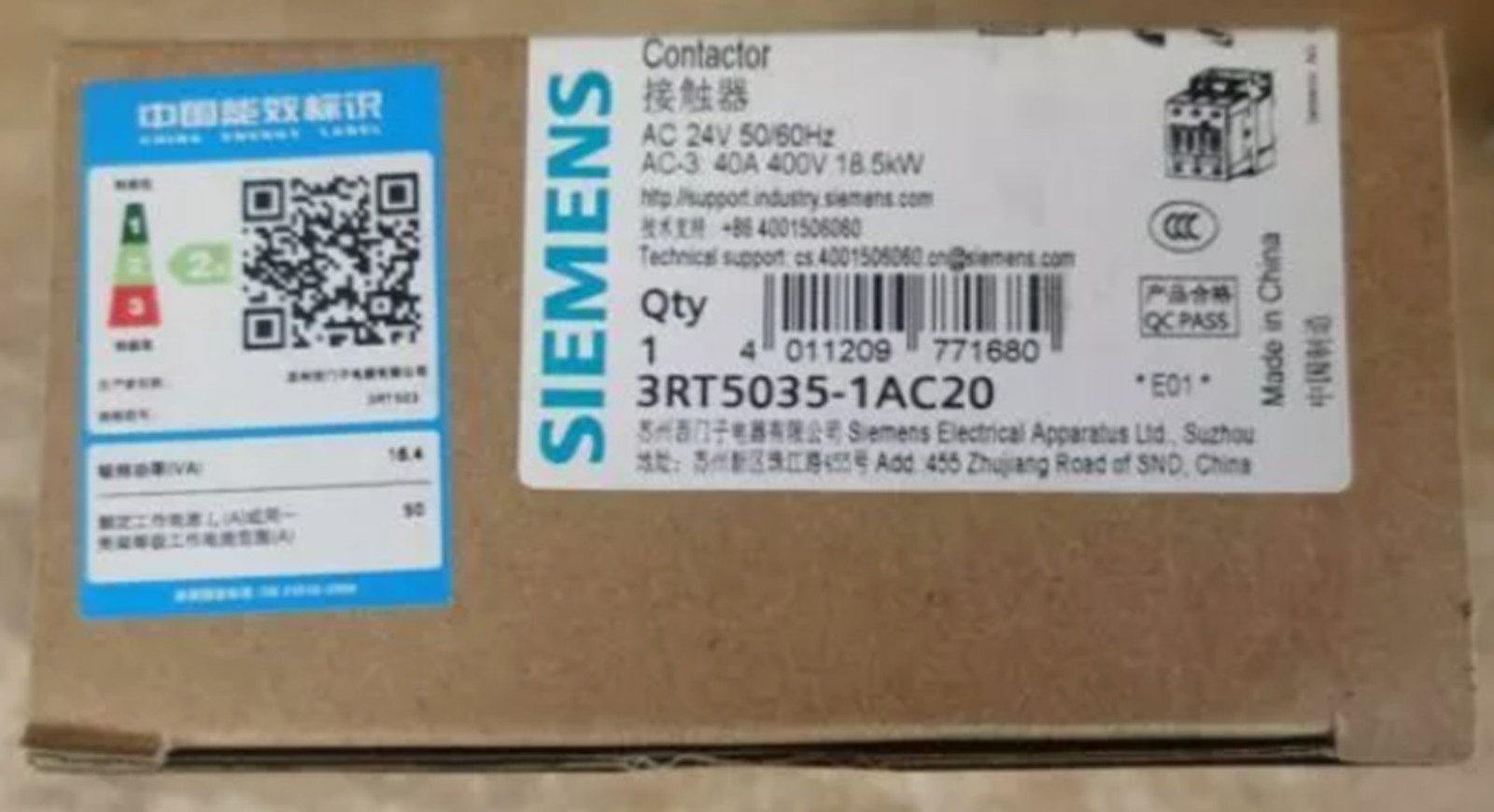New In Box Siemens 3RT5035-1AC20 3RT50351AC20 Contactor AC24V