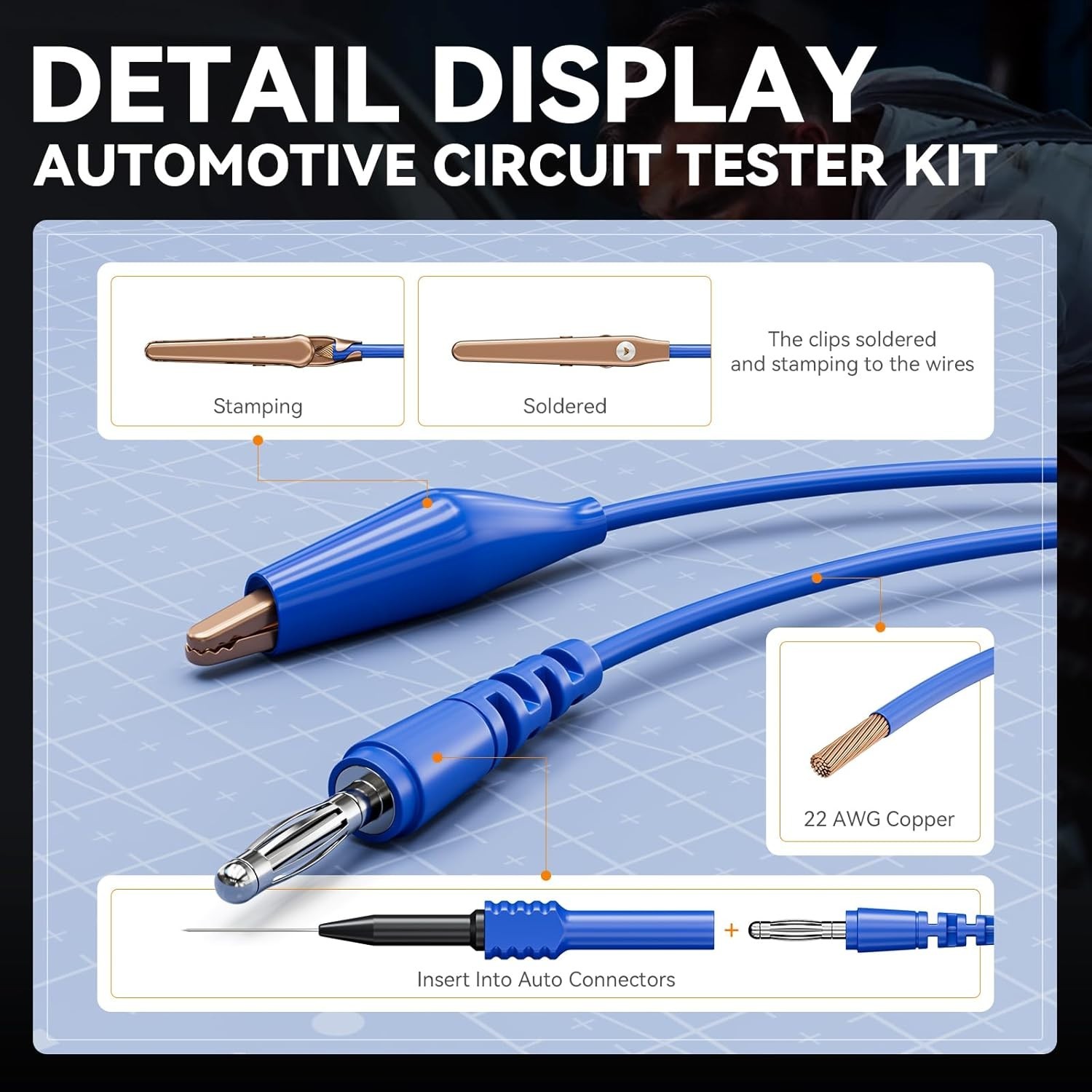 Multi-Function Electrical Tester for Auto Repairs with Probing Accessories