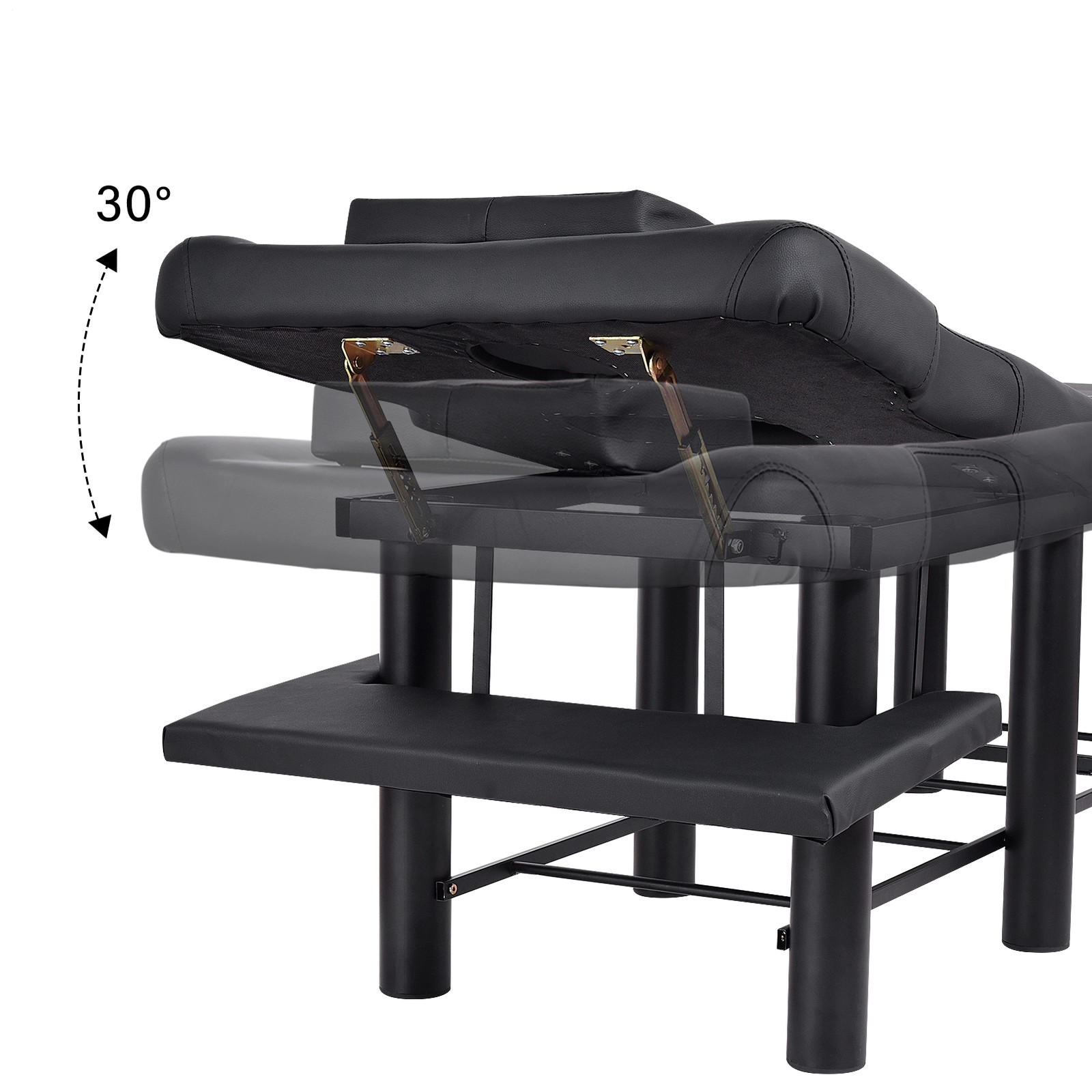 Black Multifunction Massage Table Split Legs Facial Bed Salon Tattoo Chair