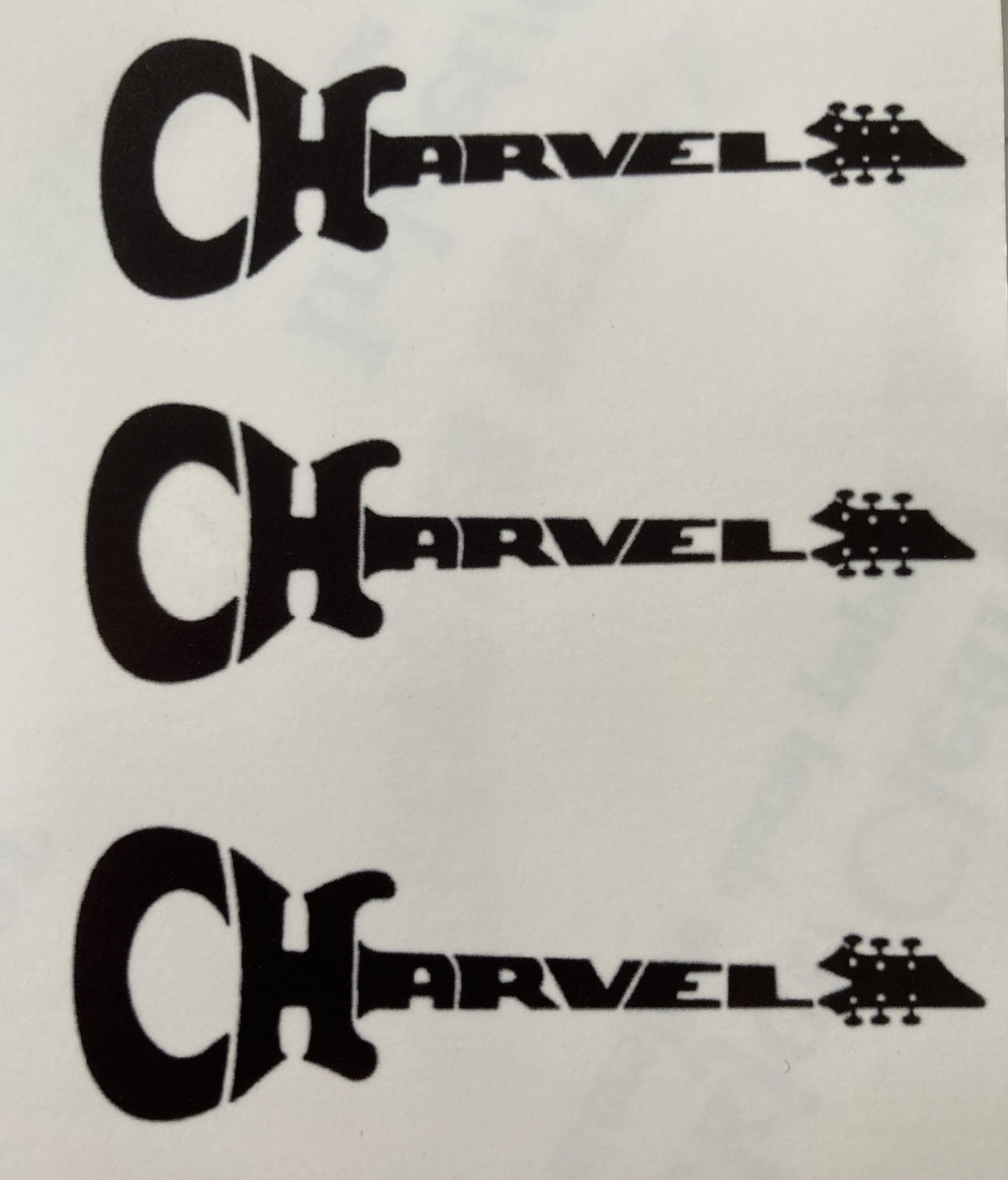 Charvel Waterslide Headstock Decal (Black 3 pcs.)