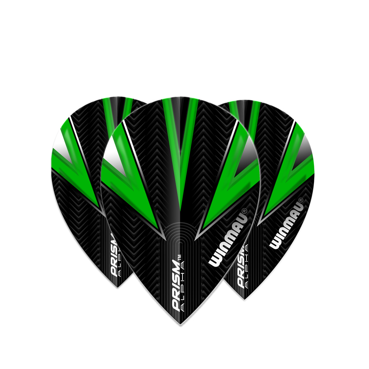 Winmau Prism Alpha Pear Dart Flight - Black & Green