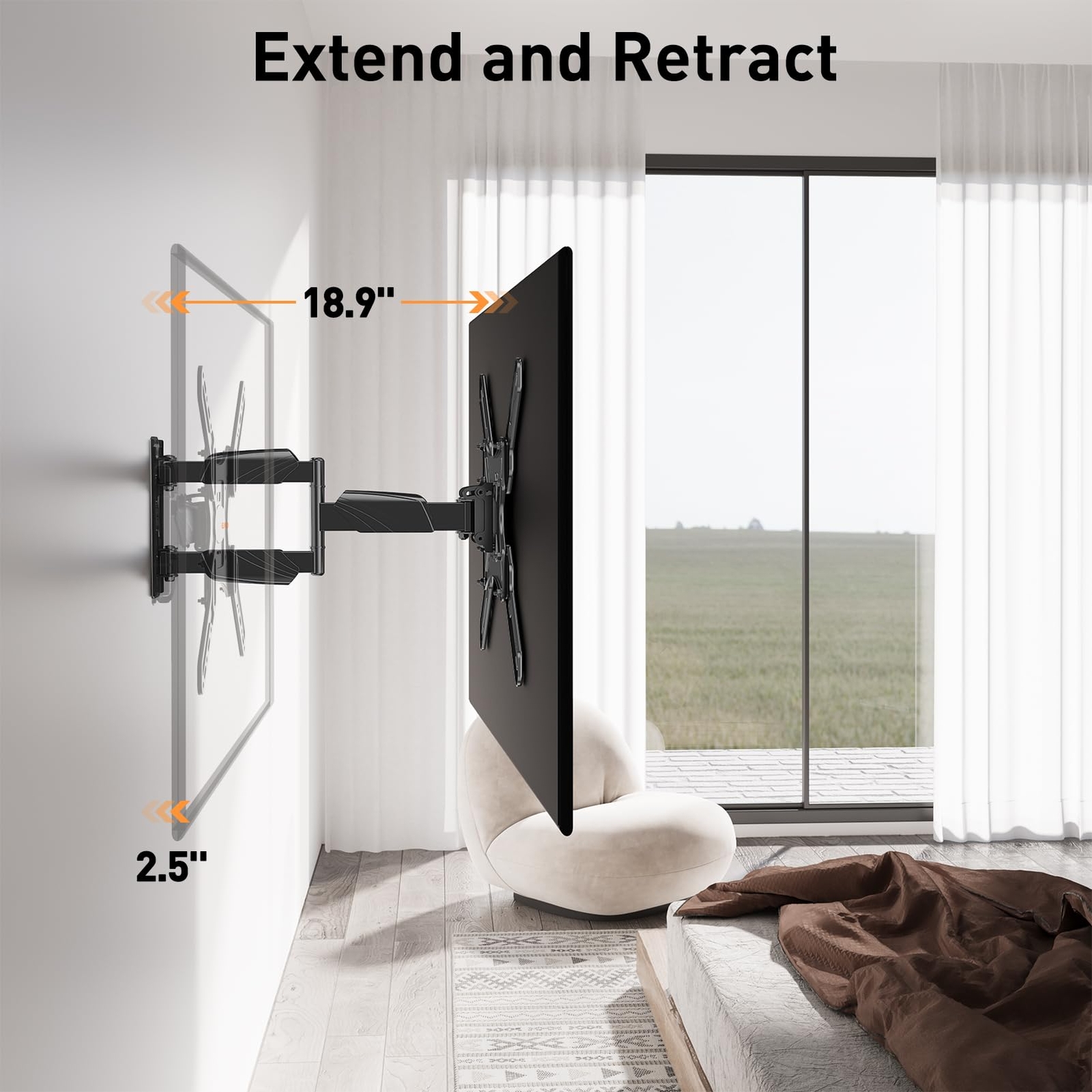 Ul Listed Tv Wall Mount For Most 2660 Inch Tvs Swivel And Tilt Full Motion Tv Mo