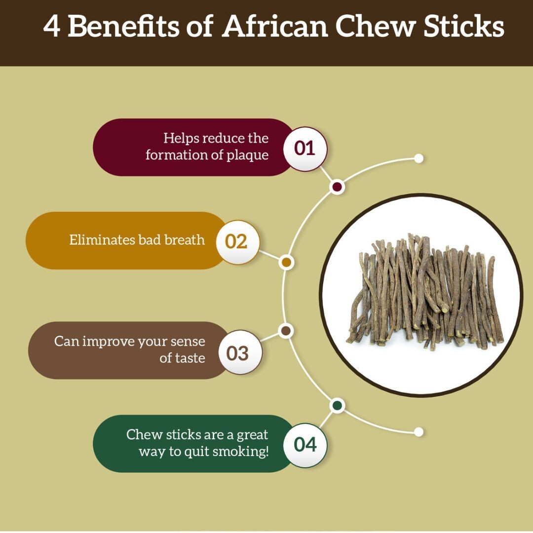 100% Herbal Chew Sticks Sampler Set -Peppermint, Strawberry, Vanilla, Cherry