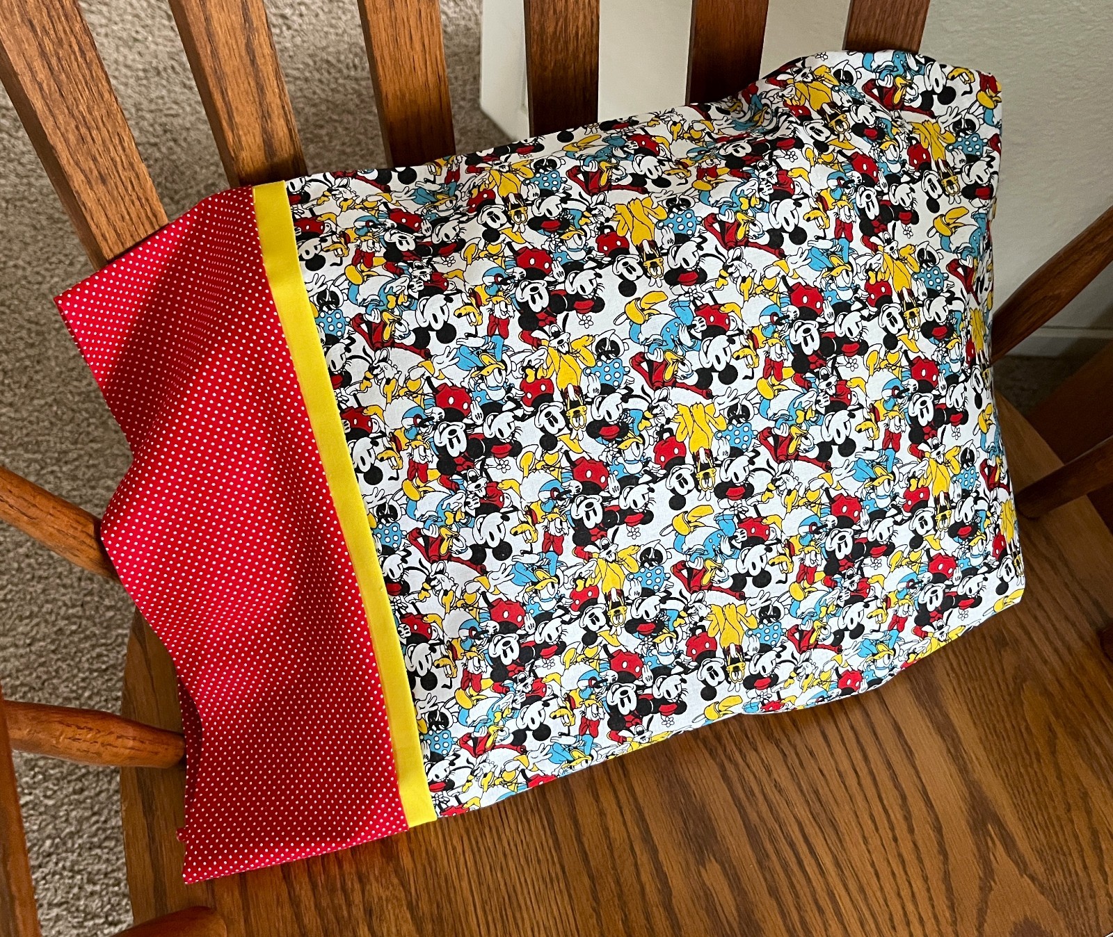 Mickey Minnie Toddler Travel Pillowcase, Handmade, 14x18.5 Cotton FREE SHIPPING!