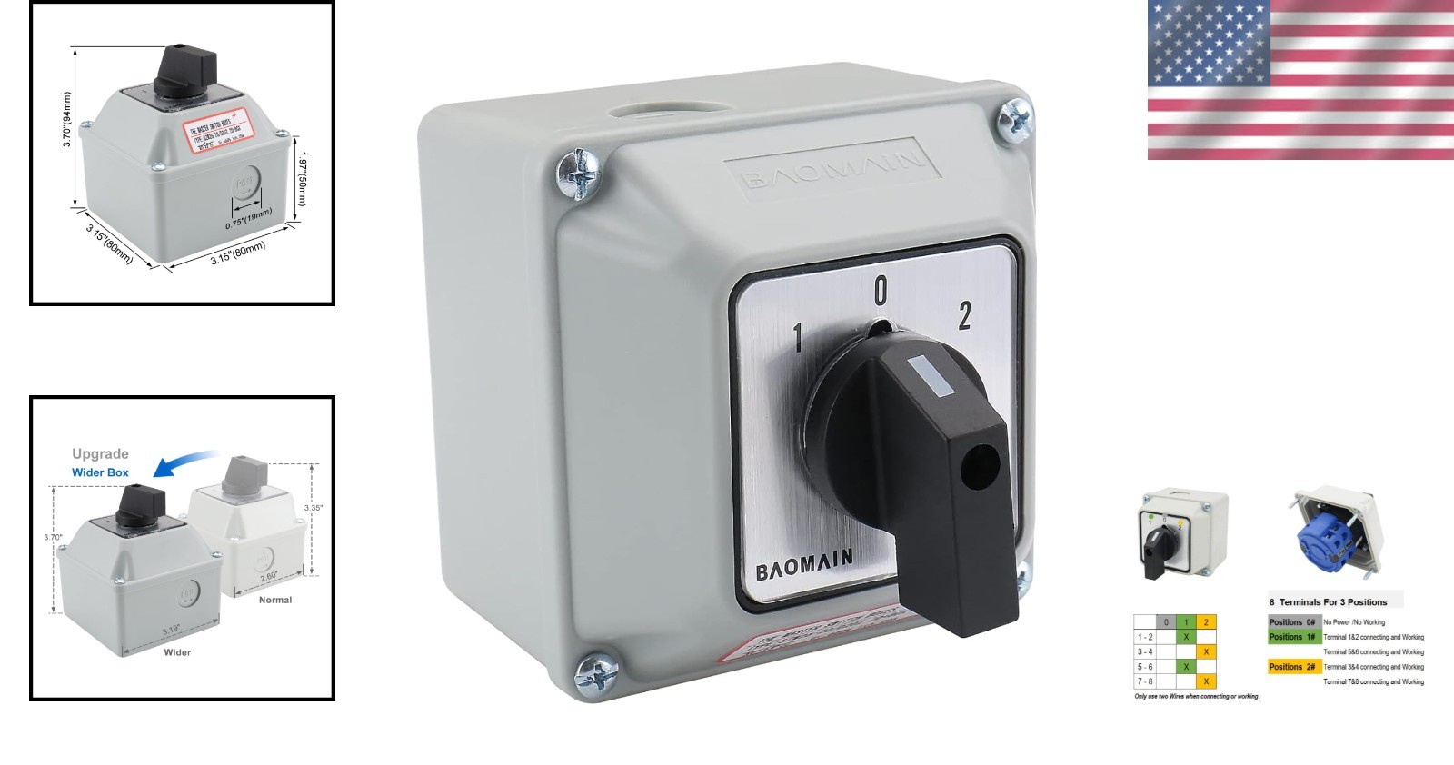 Universal Rotary Switch with Silver Alloy Contacts for Enhanced Power Transfer