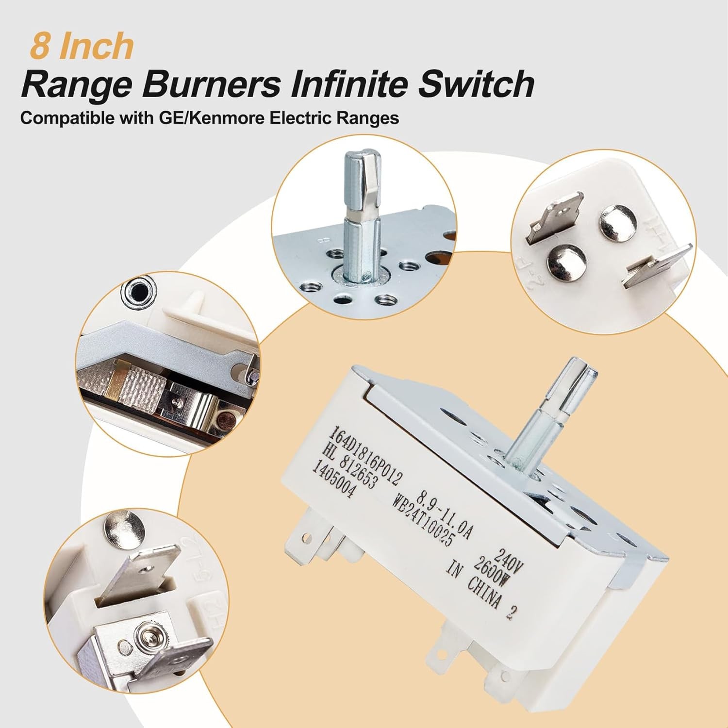 WB24T10025 Range Switch Surface Burner Control Switch For GE Kenmore Hotpoint